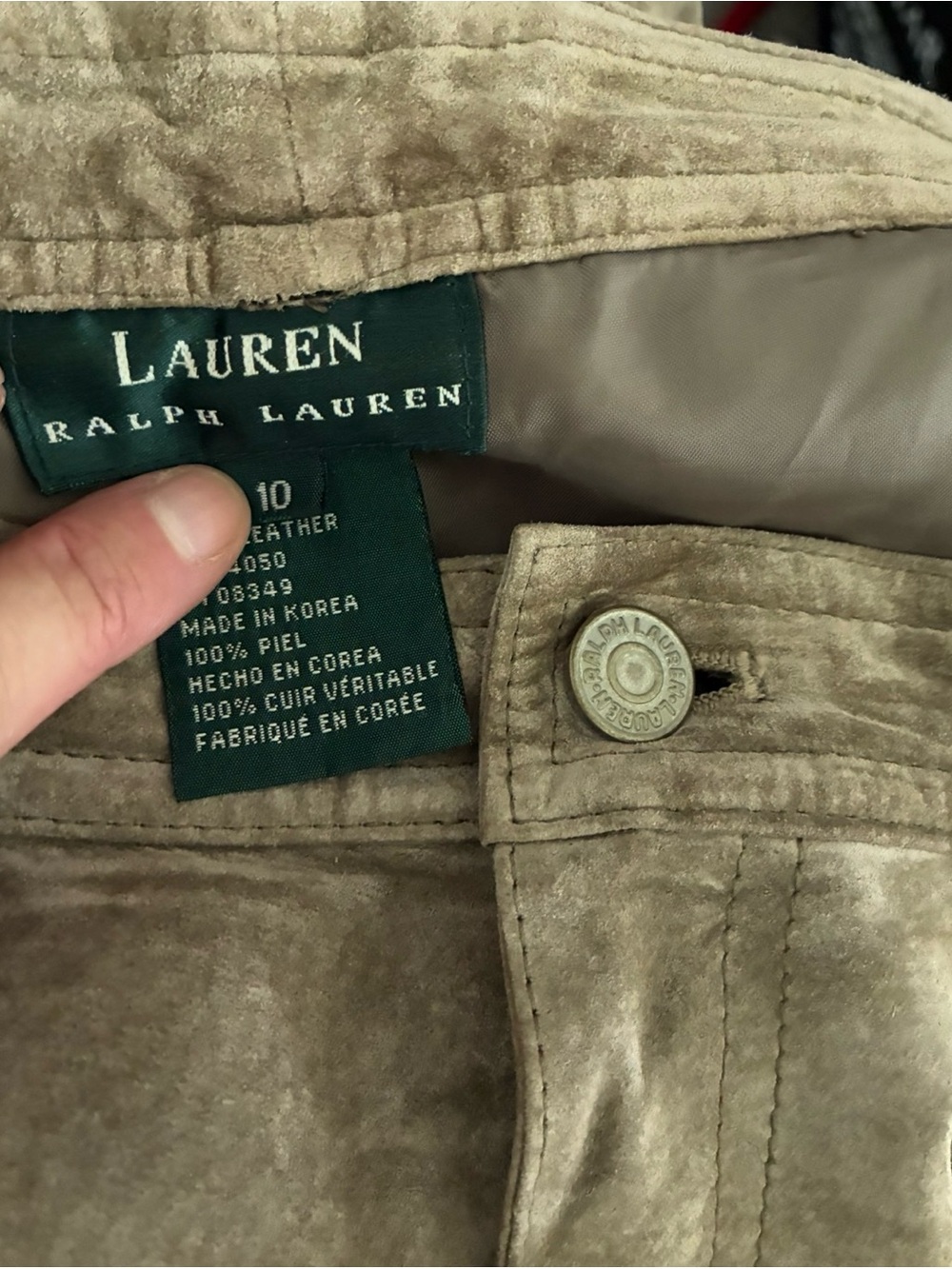 Ralph Lauren Beige Suede Women's Pants